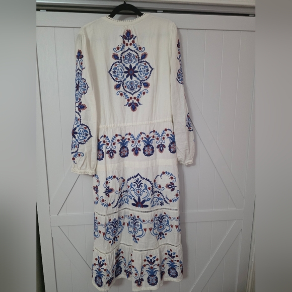 Farm Rio Embroided Linen Beaded Maxidress - Picture 8 of 9